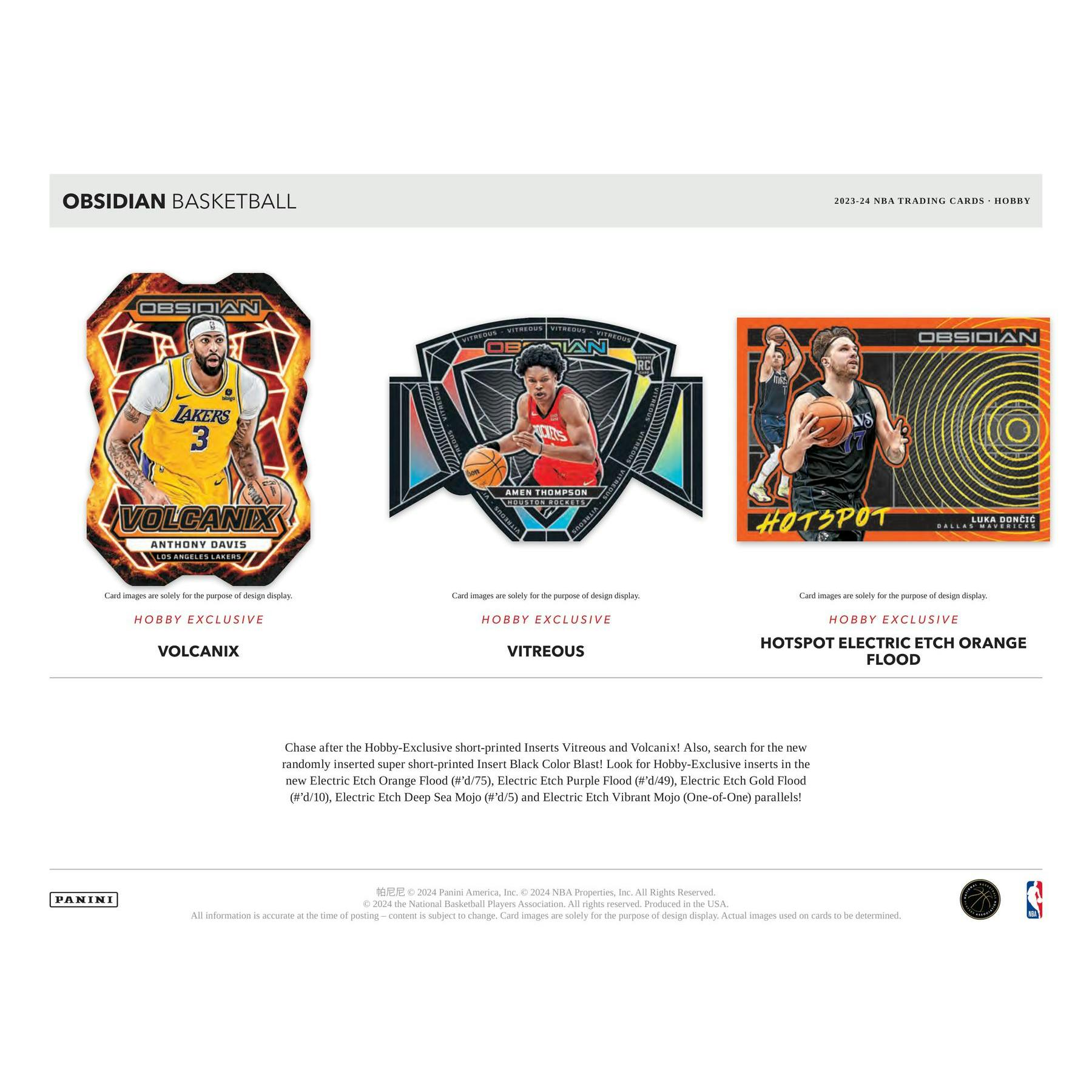 2023/24 Panini Obsidian Basketball Hobby 12-Box Case