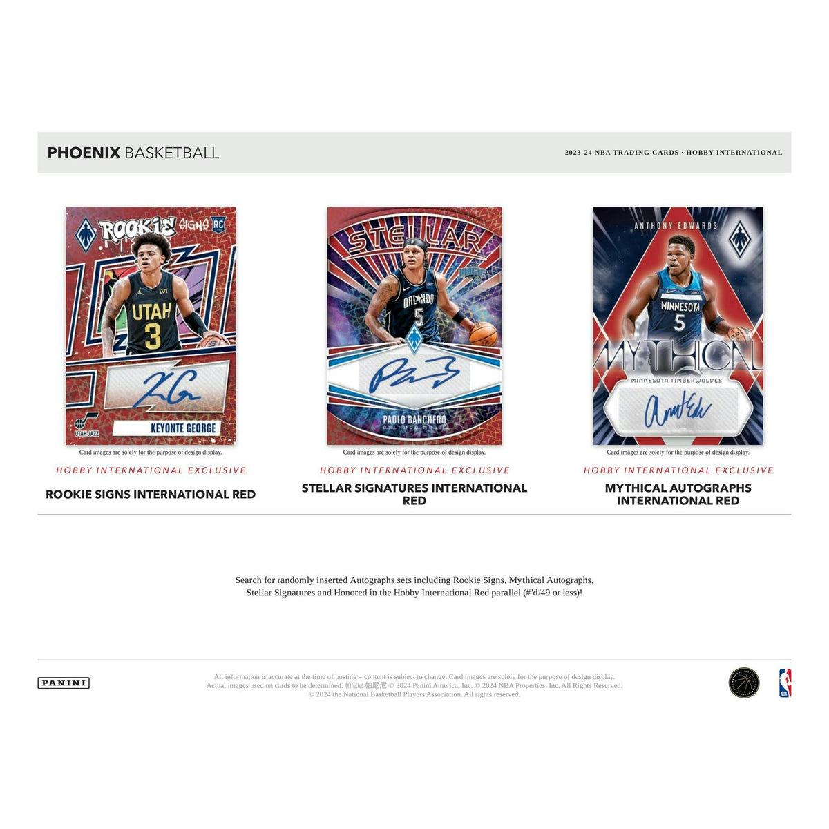 2023/24 Panini Phoenix Basketball International Hobby Box
