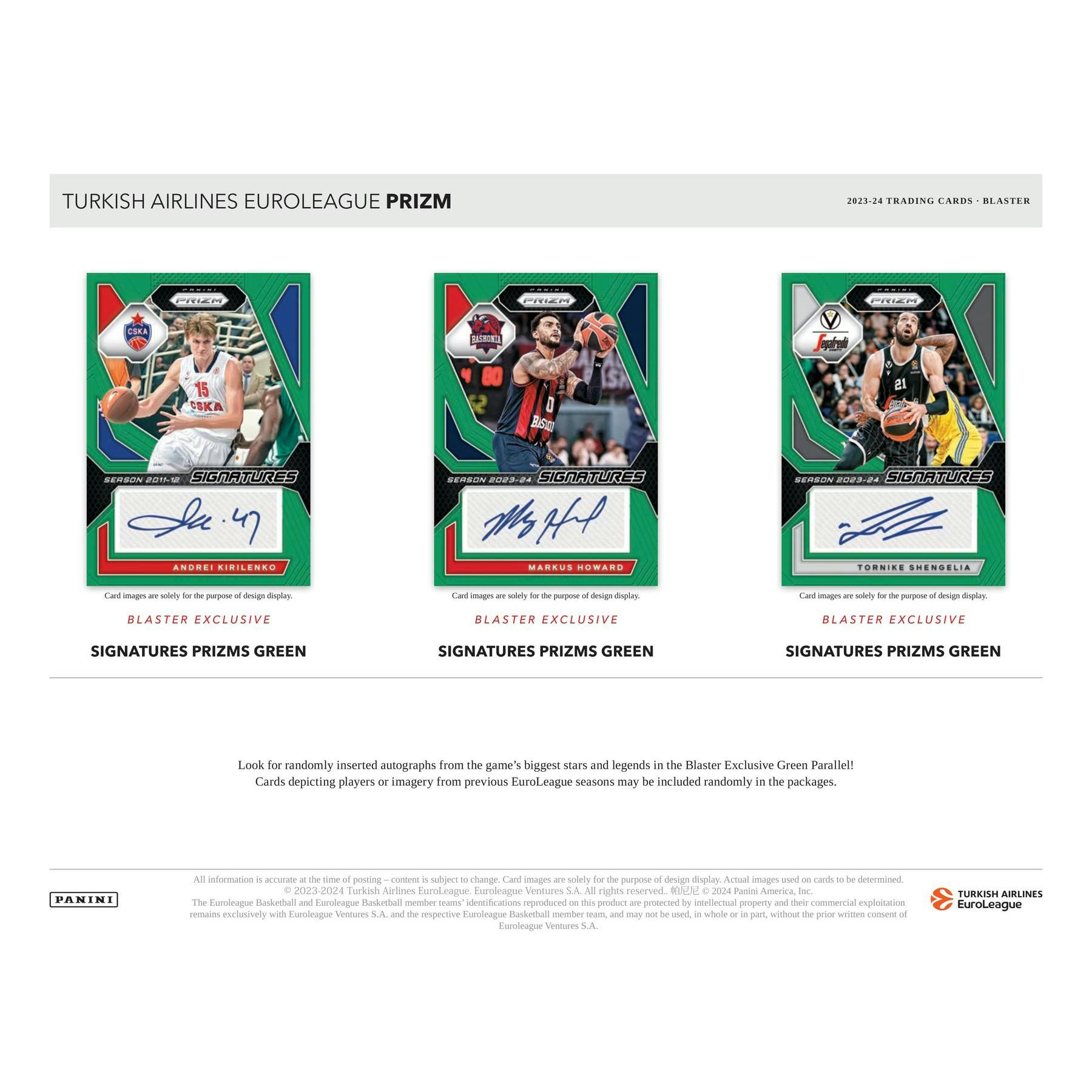 2023/24 Panini Prizm Turkish Airlines EuroLeague Basketball Blaster 20-Box Case