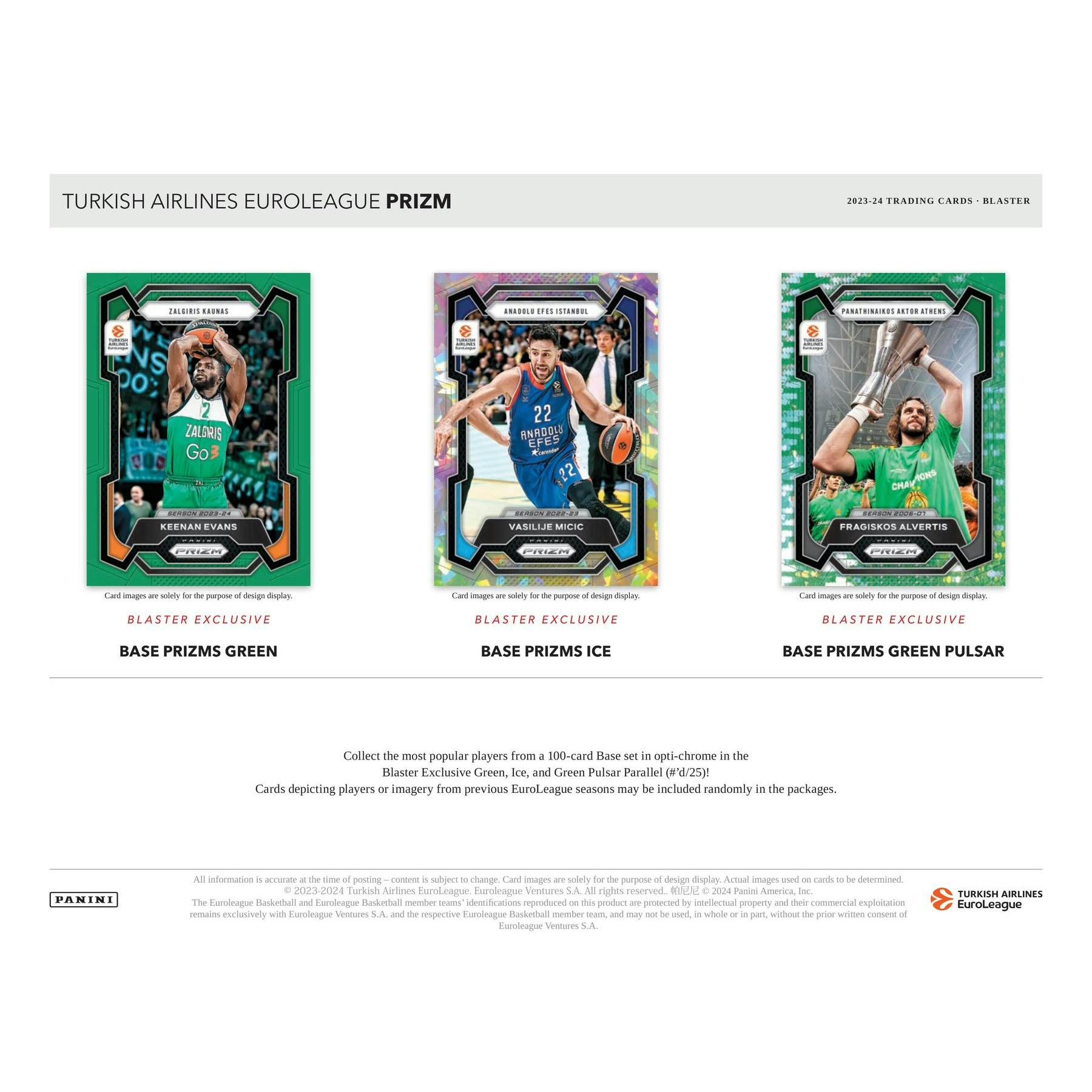 2023/24 Panini Prizm Turkish Airlines EuroLeague Basketball Blaster 20-Box Case