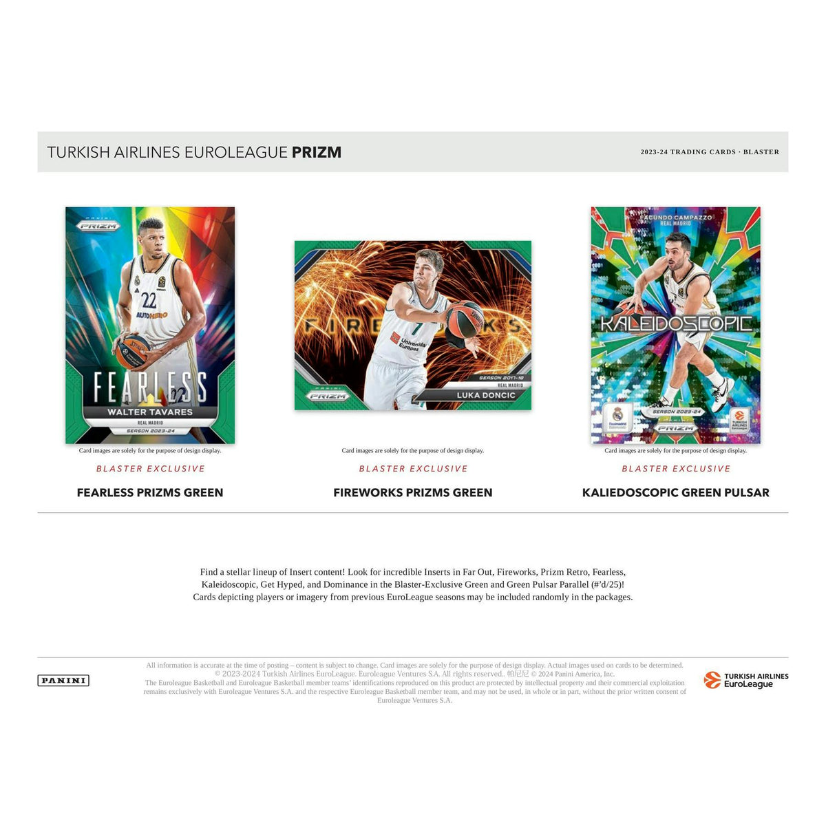 2023/24 Panini Prizm Turkish Airlines EuroLeague Basketball Blaster Box