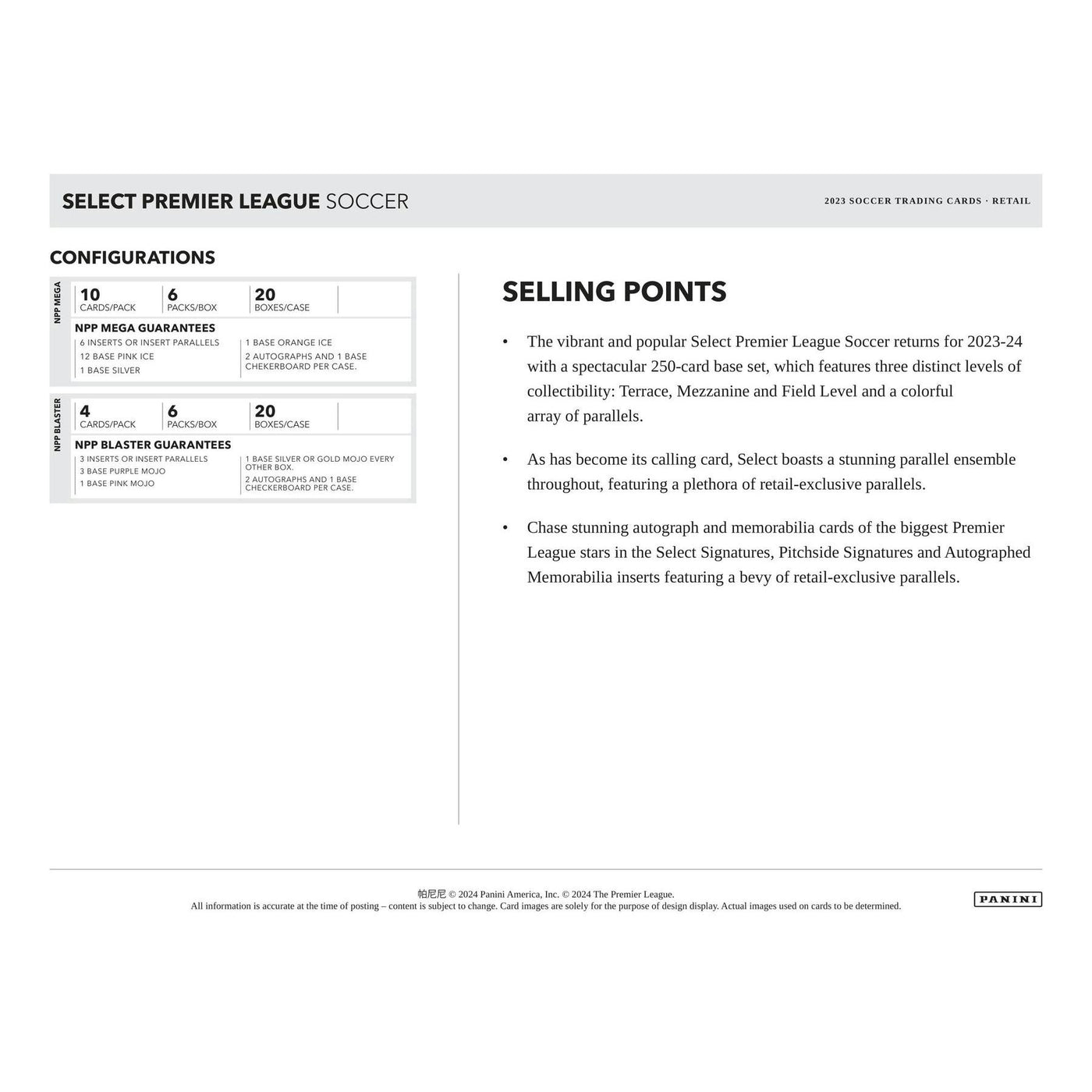 2023/24 Panini Select Premier League EPL Soccer Blaster 20-Box Case