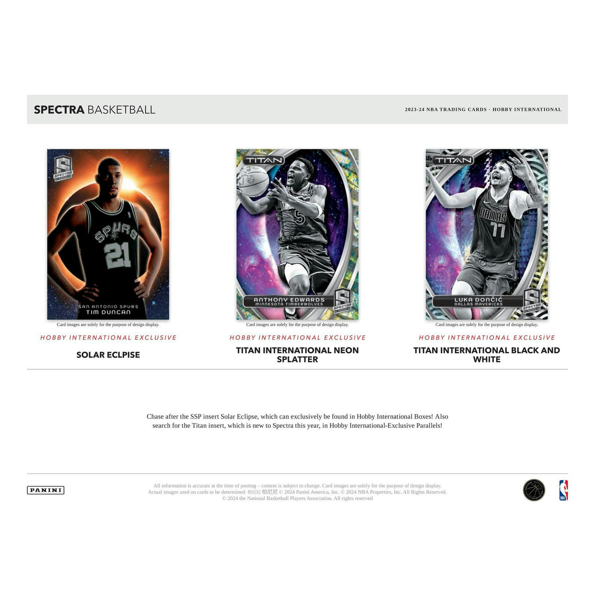 2023/24 Panini Spectra Basketball International Hobby 20-Box Case