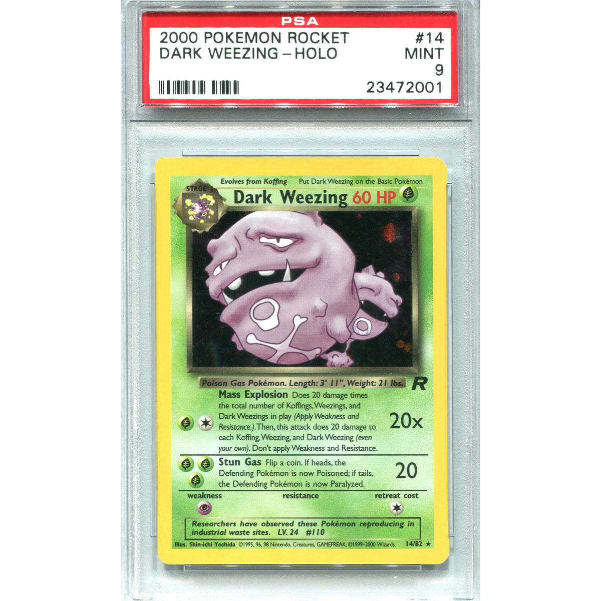 Pokemon Team Rocket Dark Weezing 14/82 PSA 9