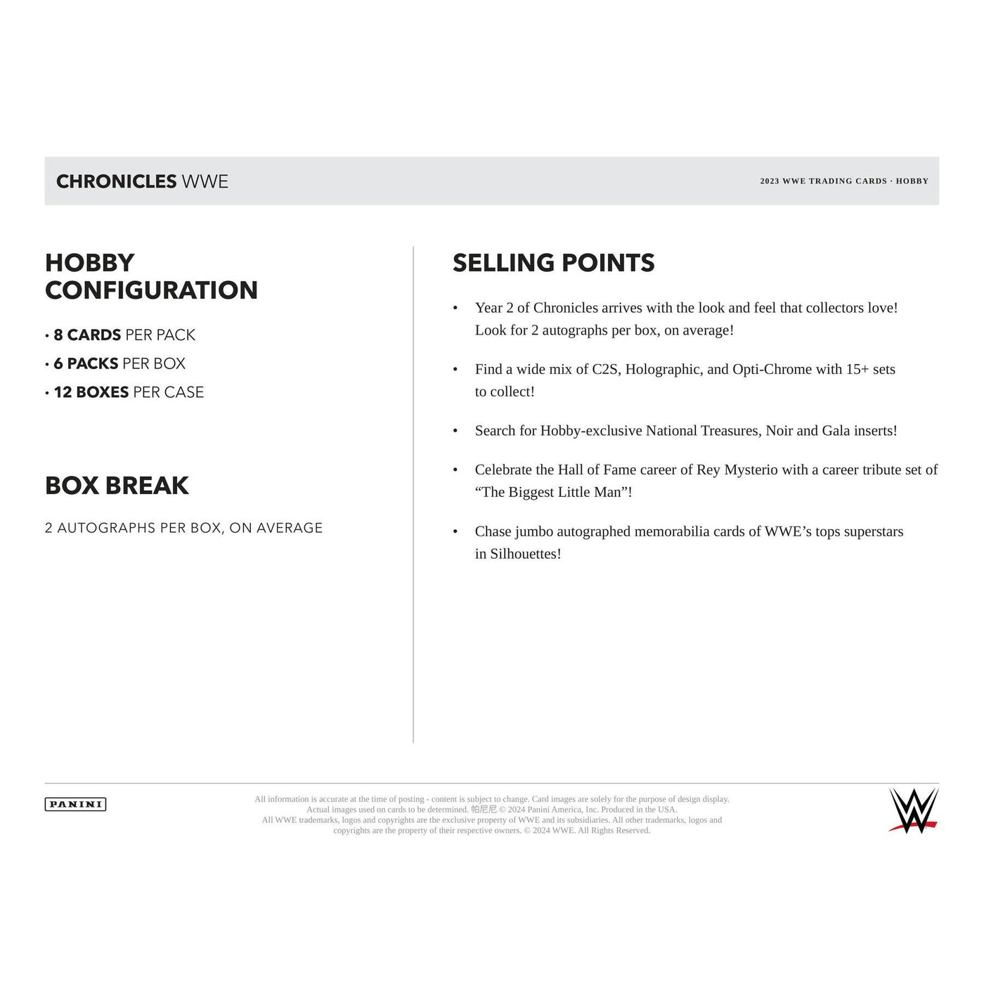 2023 Panini Chronicles WWE Wrestling Hobby Box