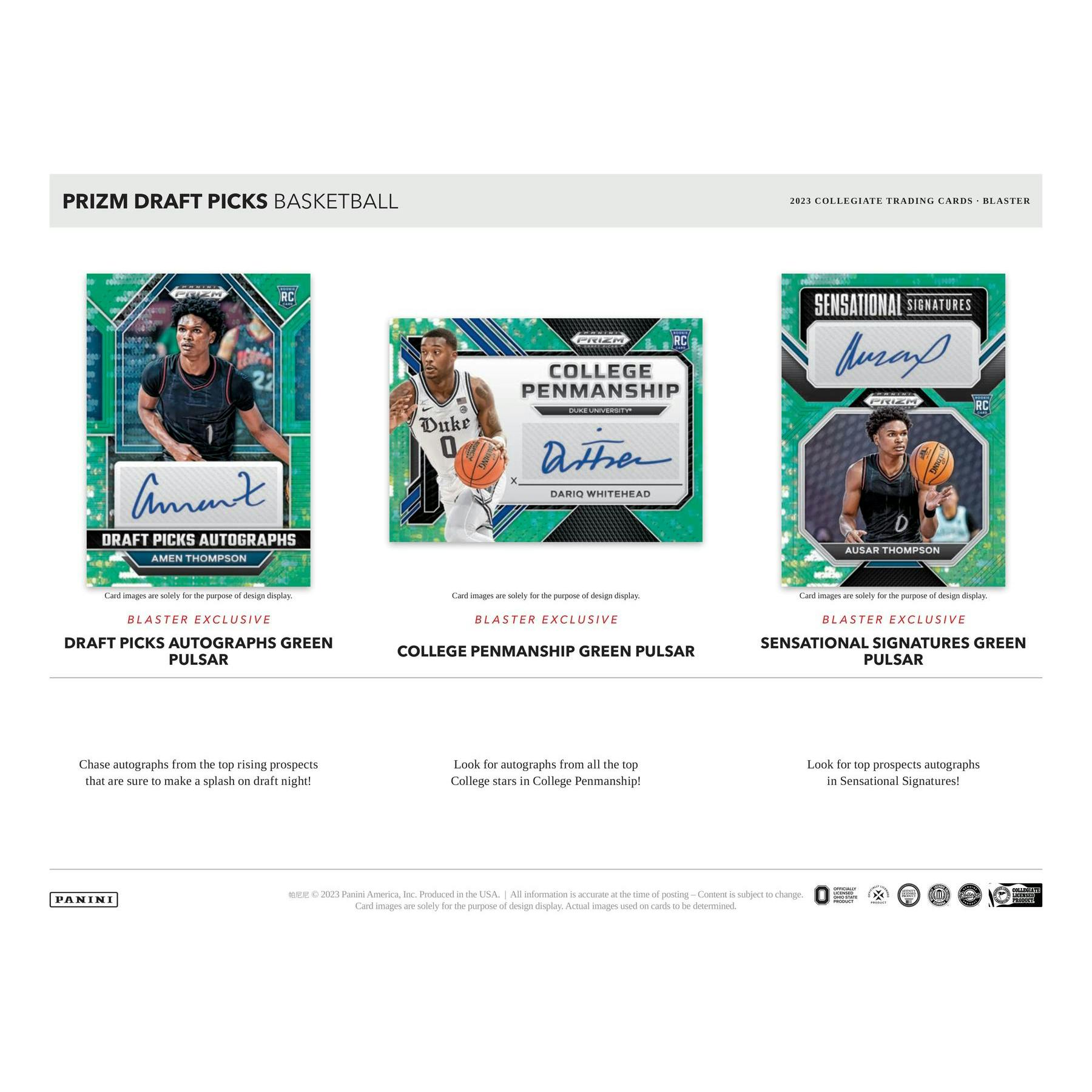 2023/24 Panini Prizm Draft Picks Basketball Blaster Hobby Box (Green Wave Prizms!)