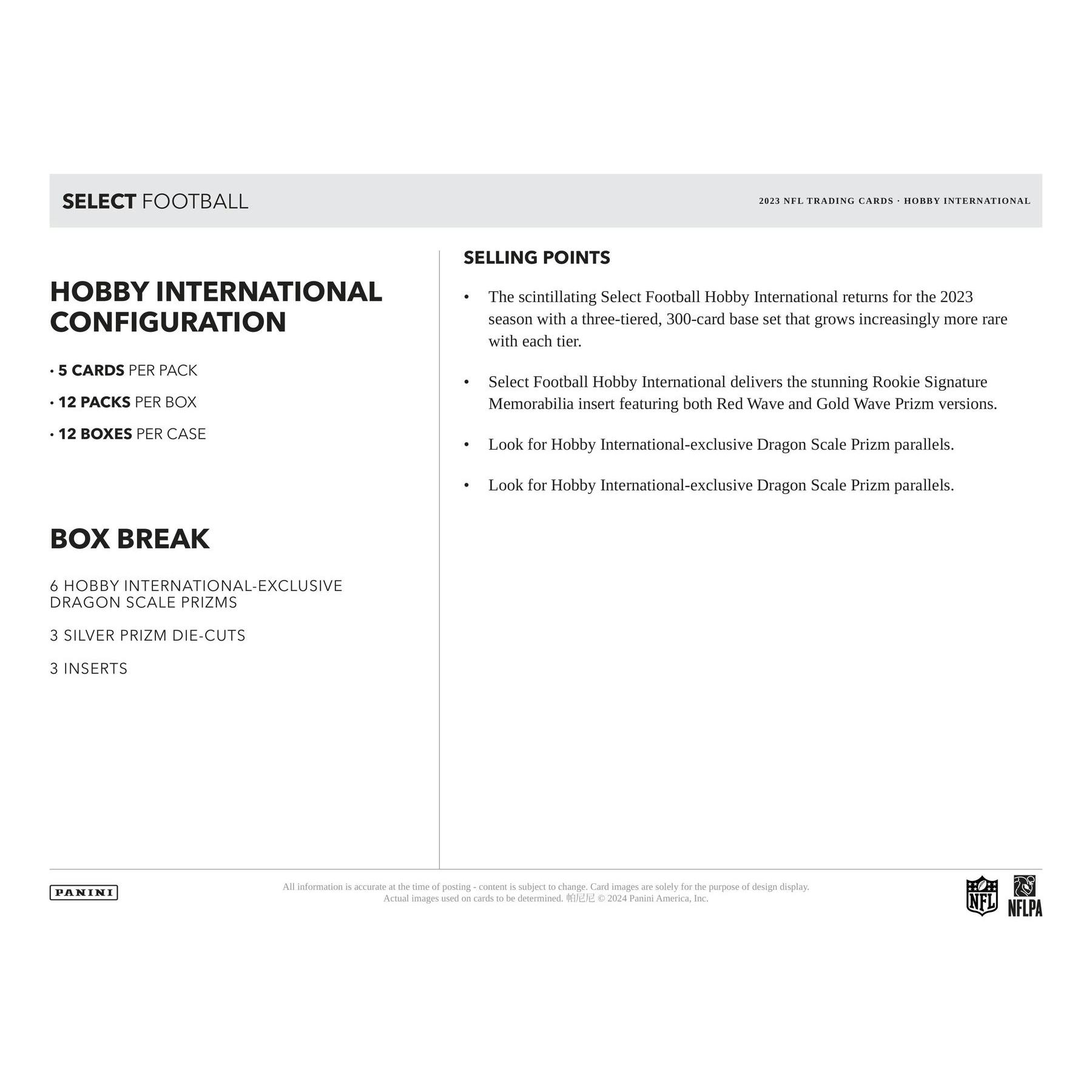 2023 Panini Select Football International Hobby Box