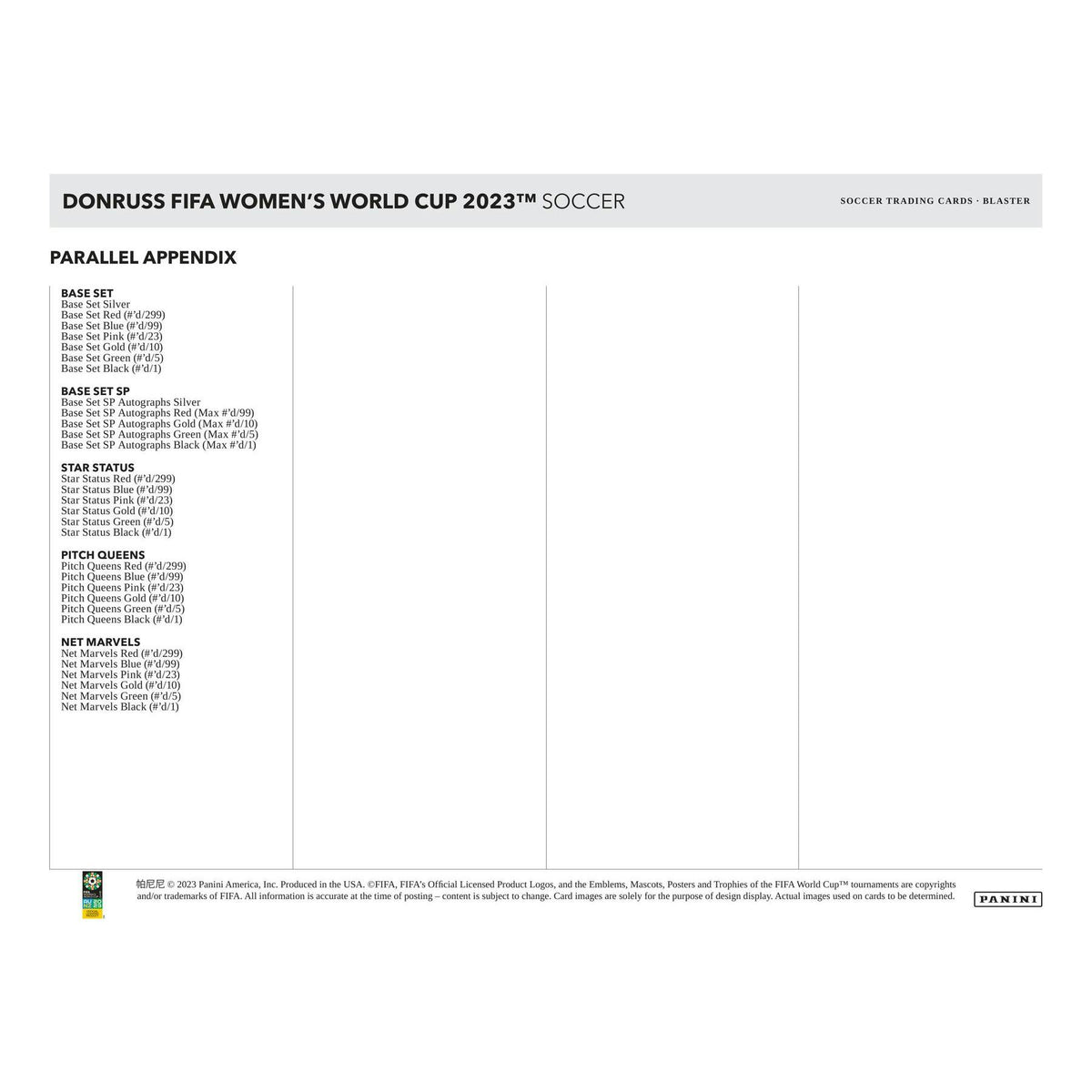 2023 Panini Donruss Soccer FIFA Women's World Cup Blaster Box