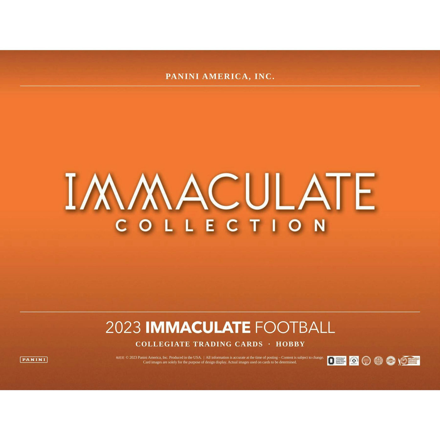 2023 Panini Immaculate Collegiate Football Hobby 5-Box Case