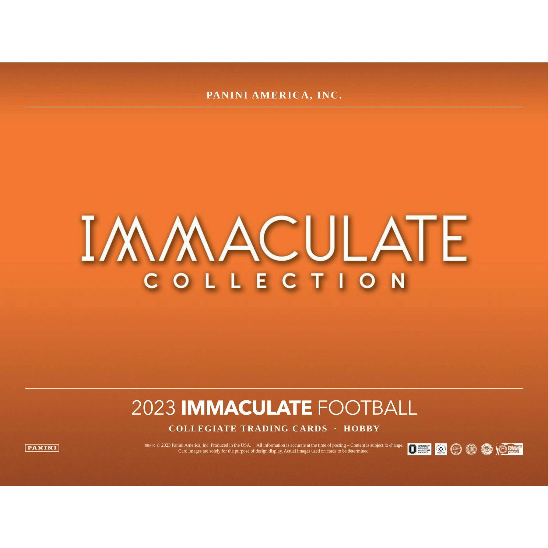 2023 Panini Immaculate Collegiate Football Hobby 5-Box Case