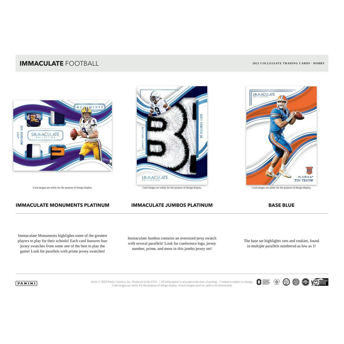 2023 Panini Immaculate Collegiate Football Hobby 5-Box Case