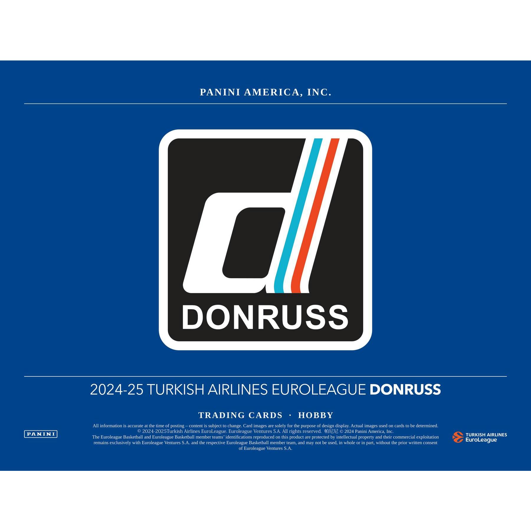 2024/25 Panini Donruss Turkish Airlines EuroLeague Basketball Hobby Box