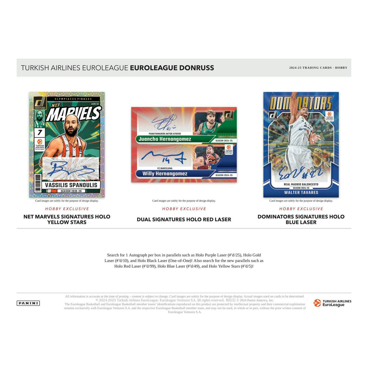 2024/25 Panini Donruss Turkish Airlines EuroLeague Basketball Hobby Box