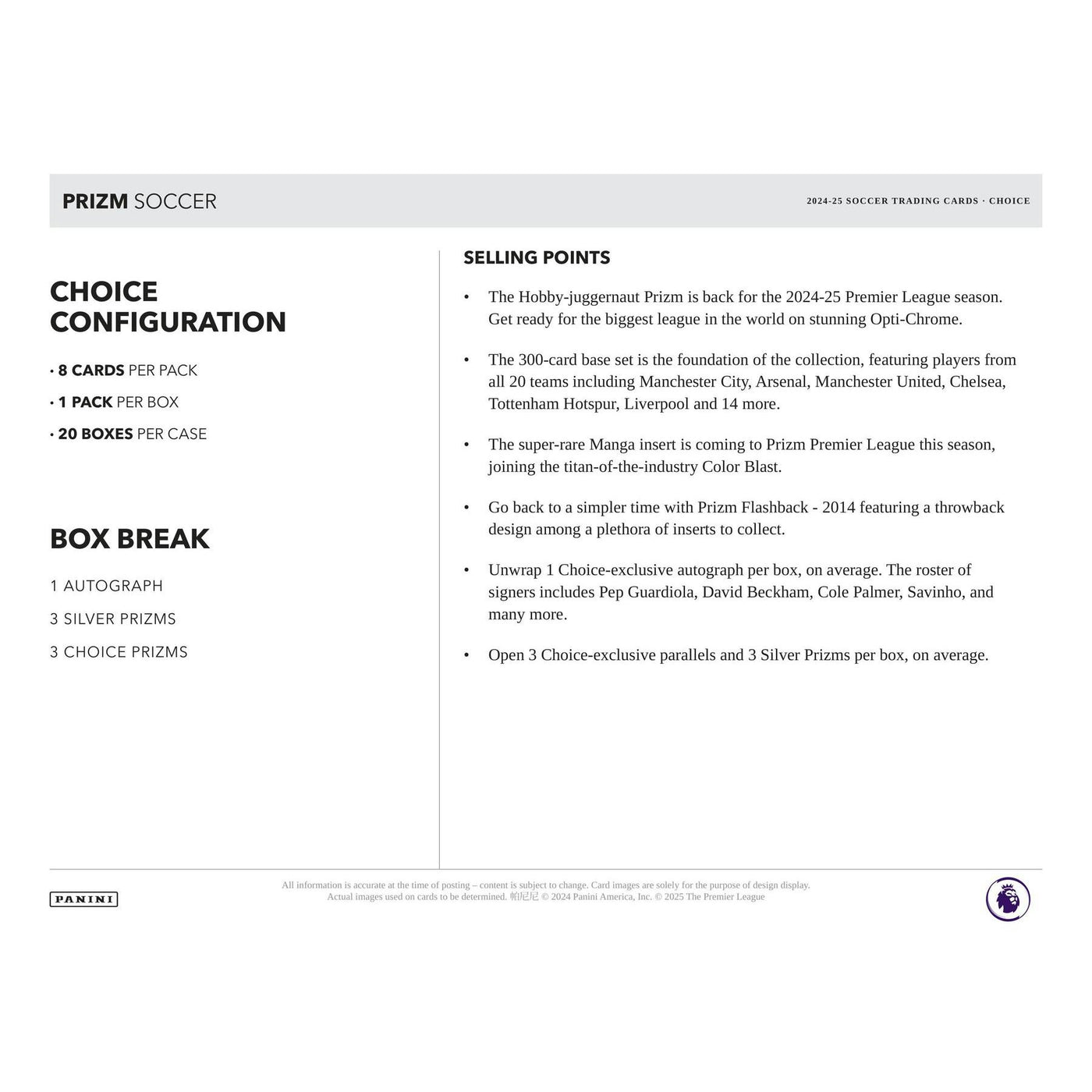 2024/25 Panini Prizm Premier League EPL Soccer Choice Box
