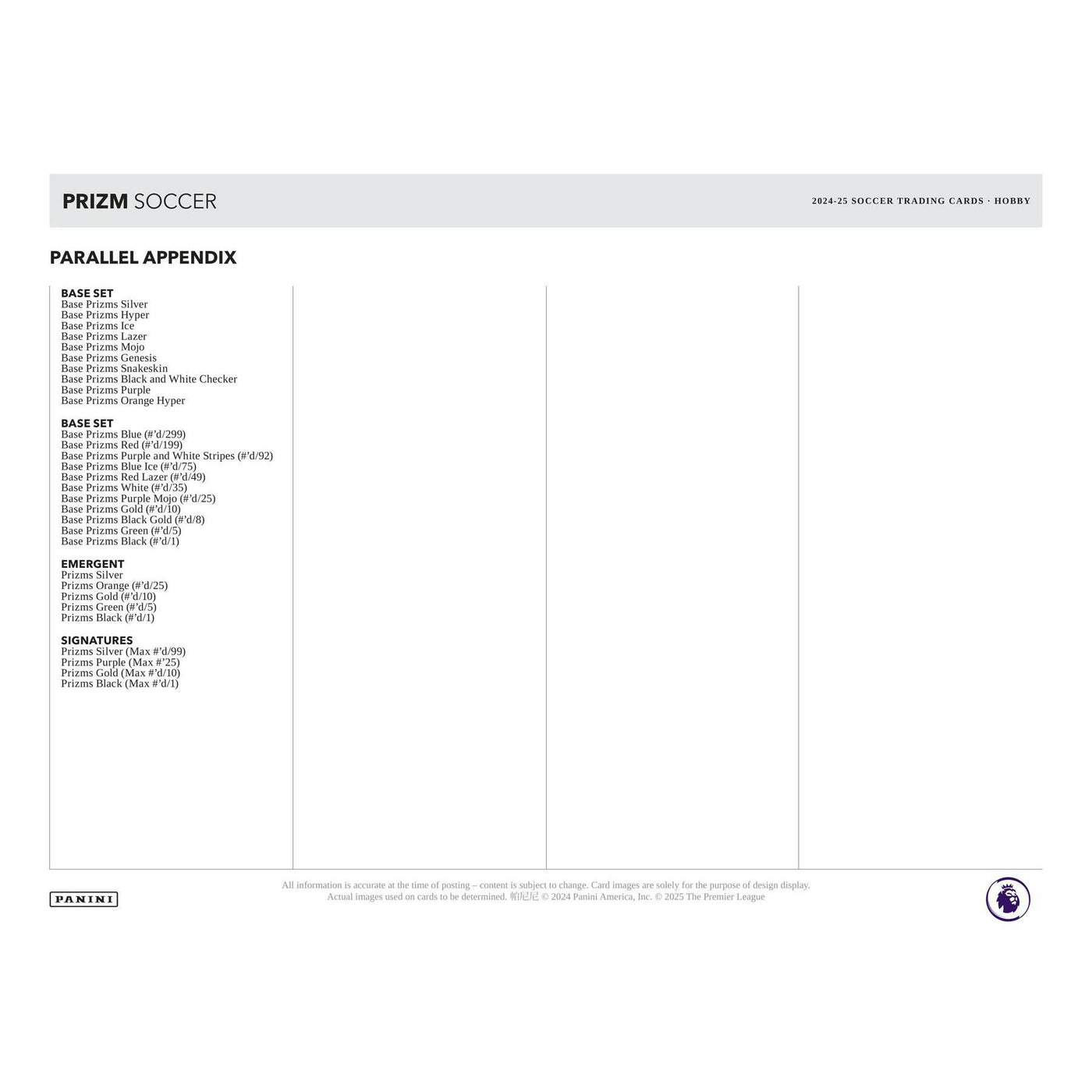 2024/25 Panini Prizm Premier League EPL Soccer Hobby 12-Box Case