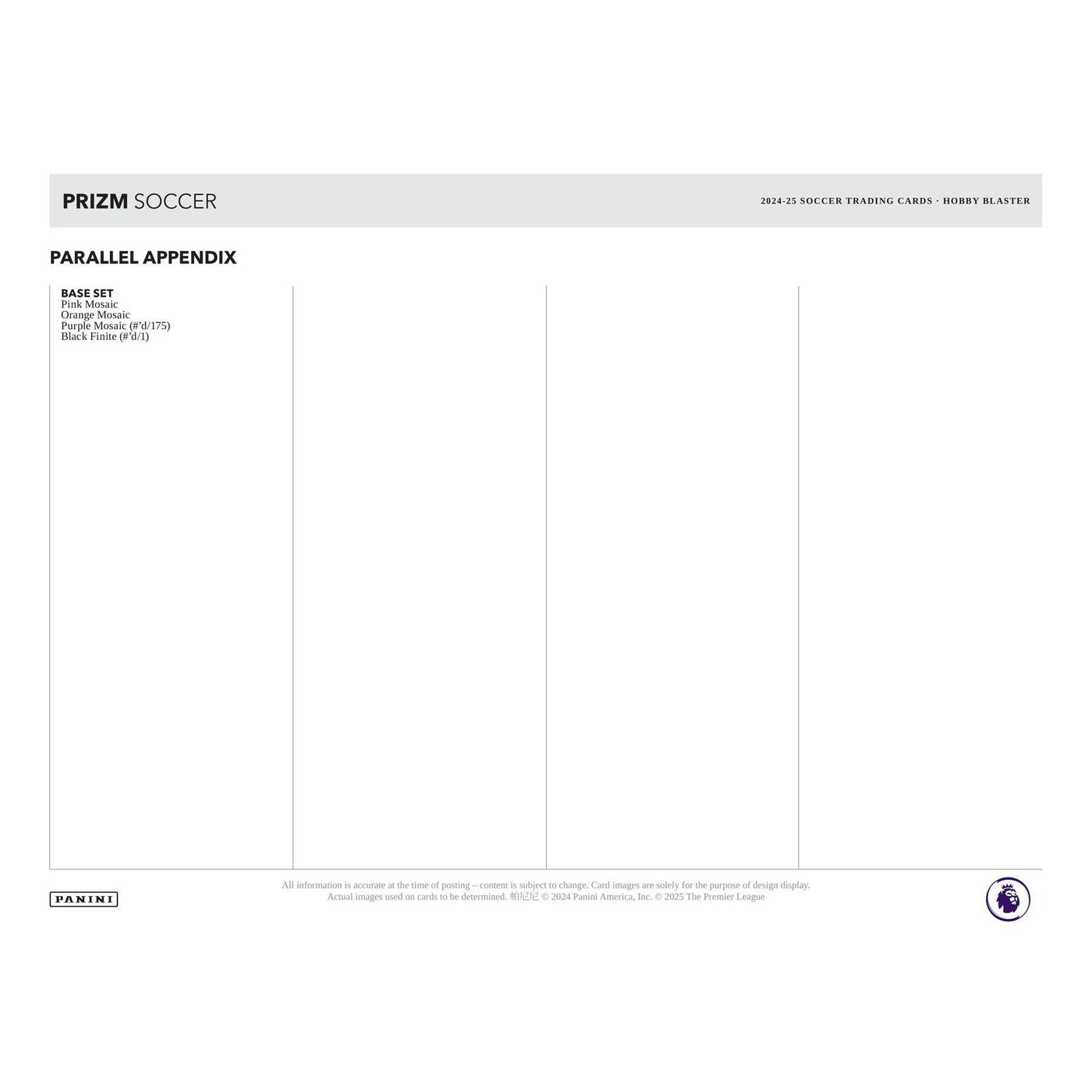 2024/25 Panini Prizm Premier League EPL Soccer Blaster Hobby 20-Box Case