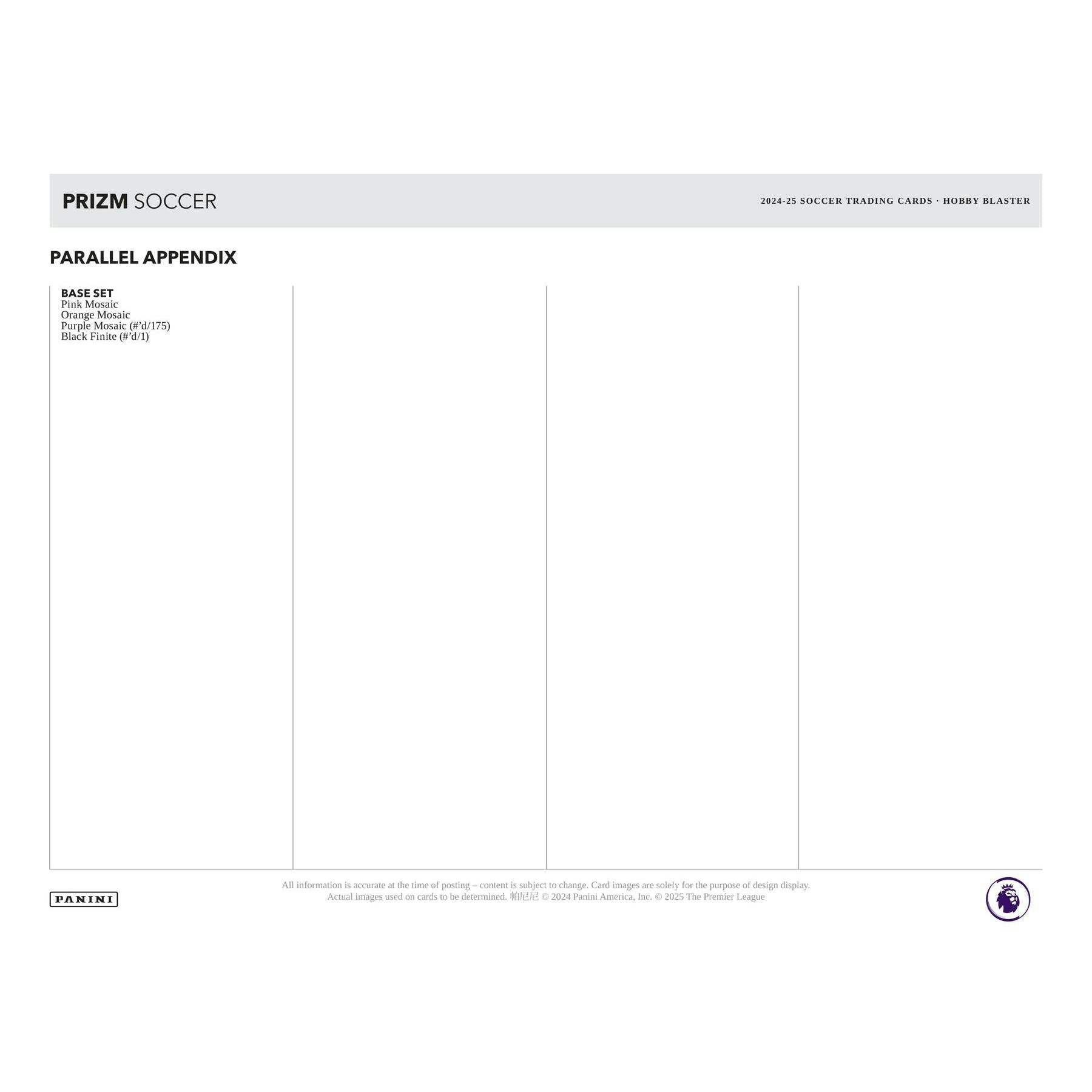 2024/25 Panini Prizm Premier League EPL Soccer Blaster Hobby 20-Box Case