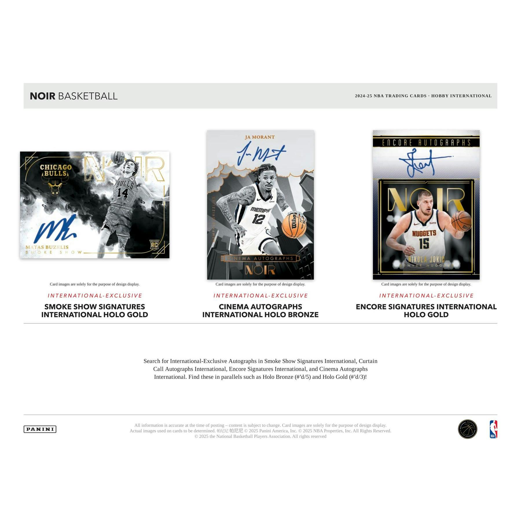2024/25 Panini Noir Basketball International Hobby Box