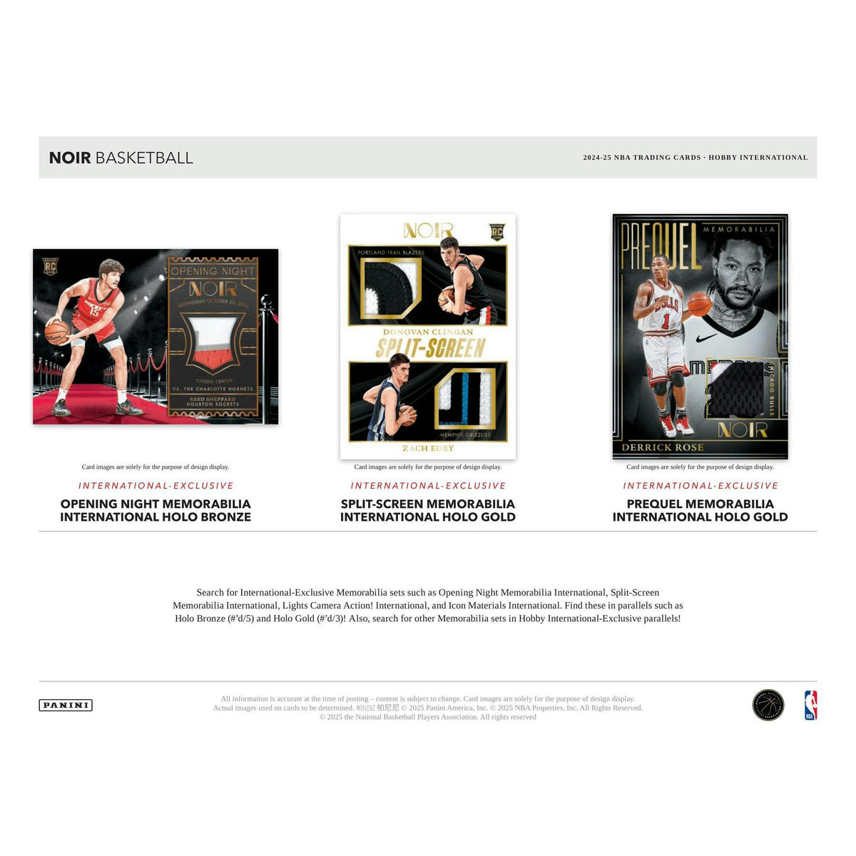 2024/25 Panini Noir Basketball International Hobby Box