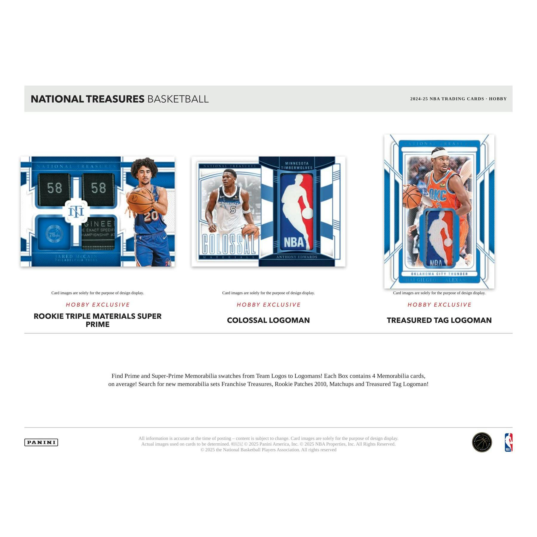 2024/25 Panini National Treasures Basketball Hobby 4-Box Case