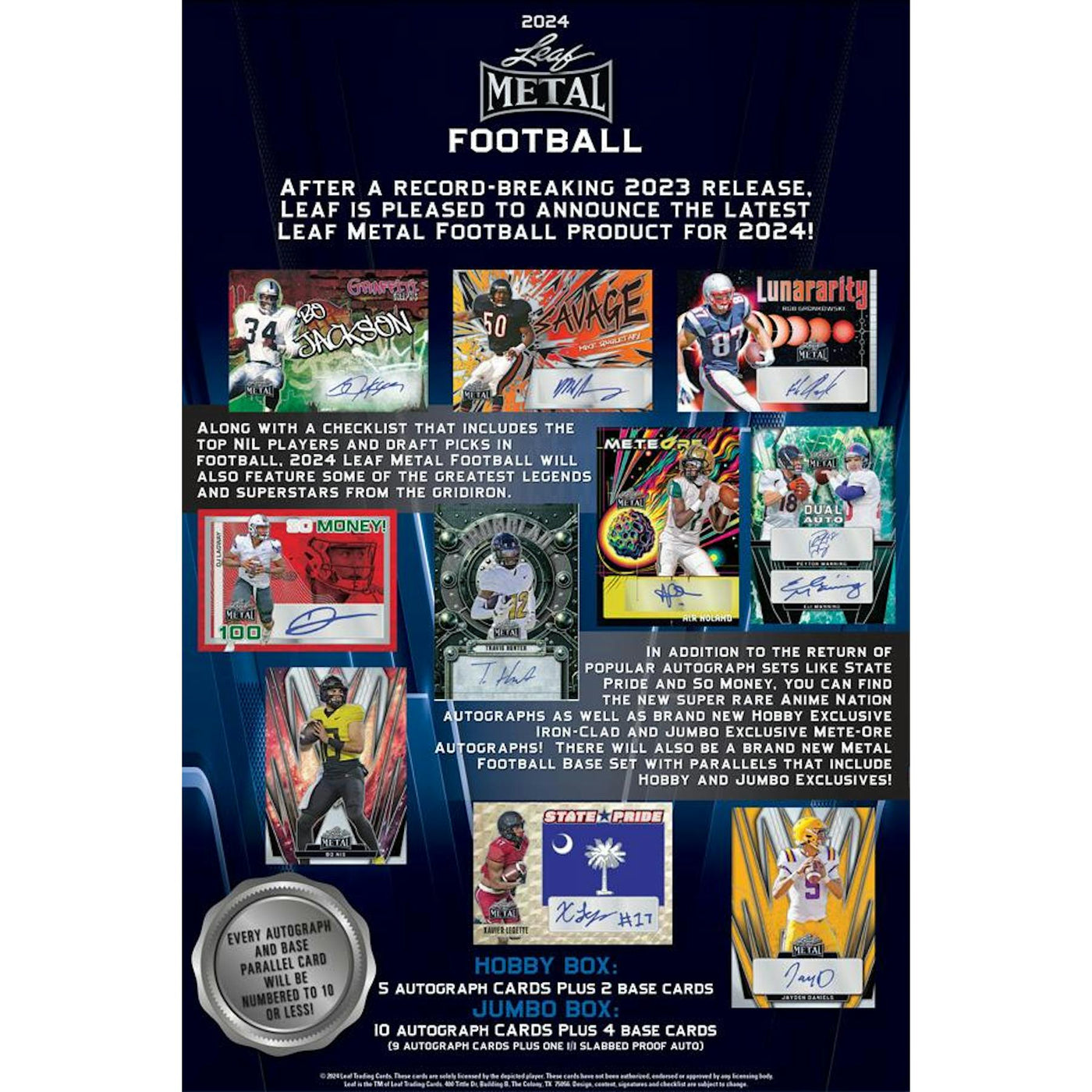 2024 Leaf Metal Football Hobby Box