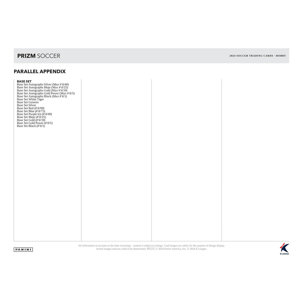 2024 Panini Prizm K League Soccer Hobby 10-Box Case
