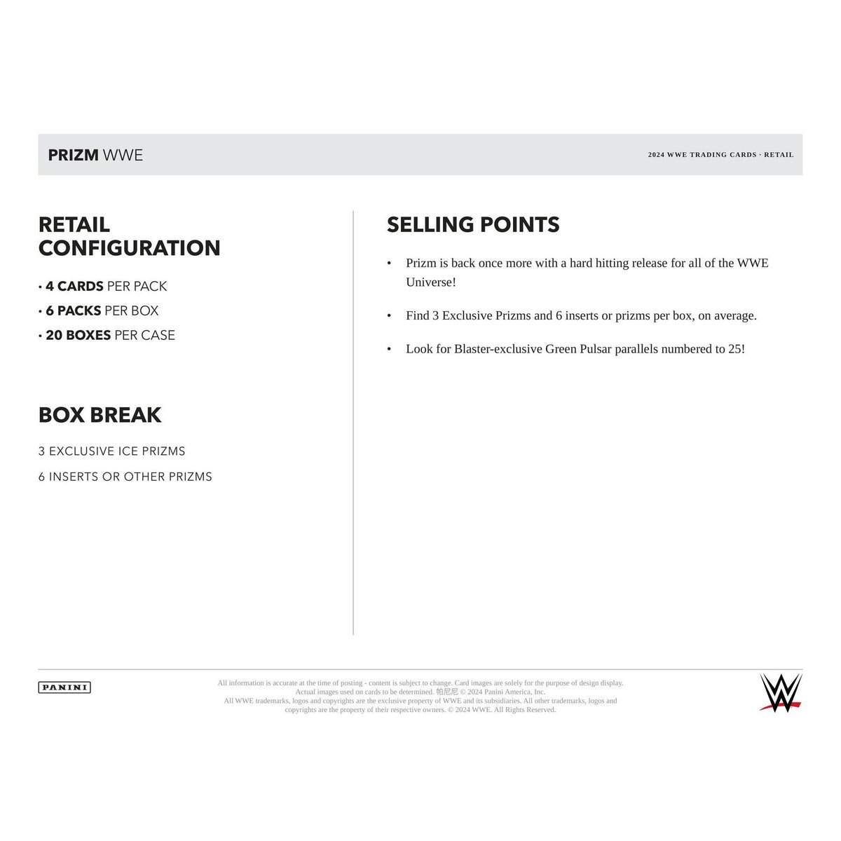2024 Panini Prizm WWE Wrestling Blaster Box