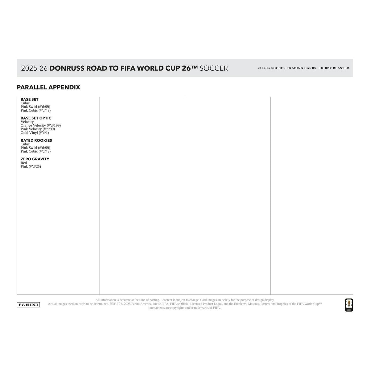 2025/26 Panini Donruss Road to FIFA World Cup Soccer Blaster Hobby 20-Box Case