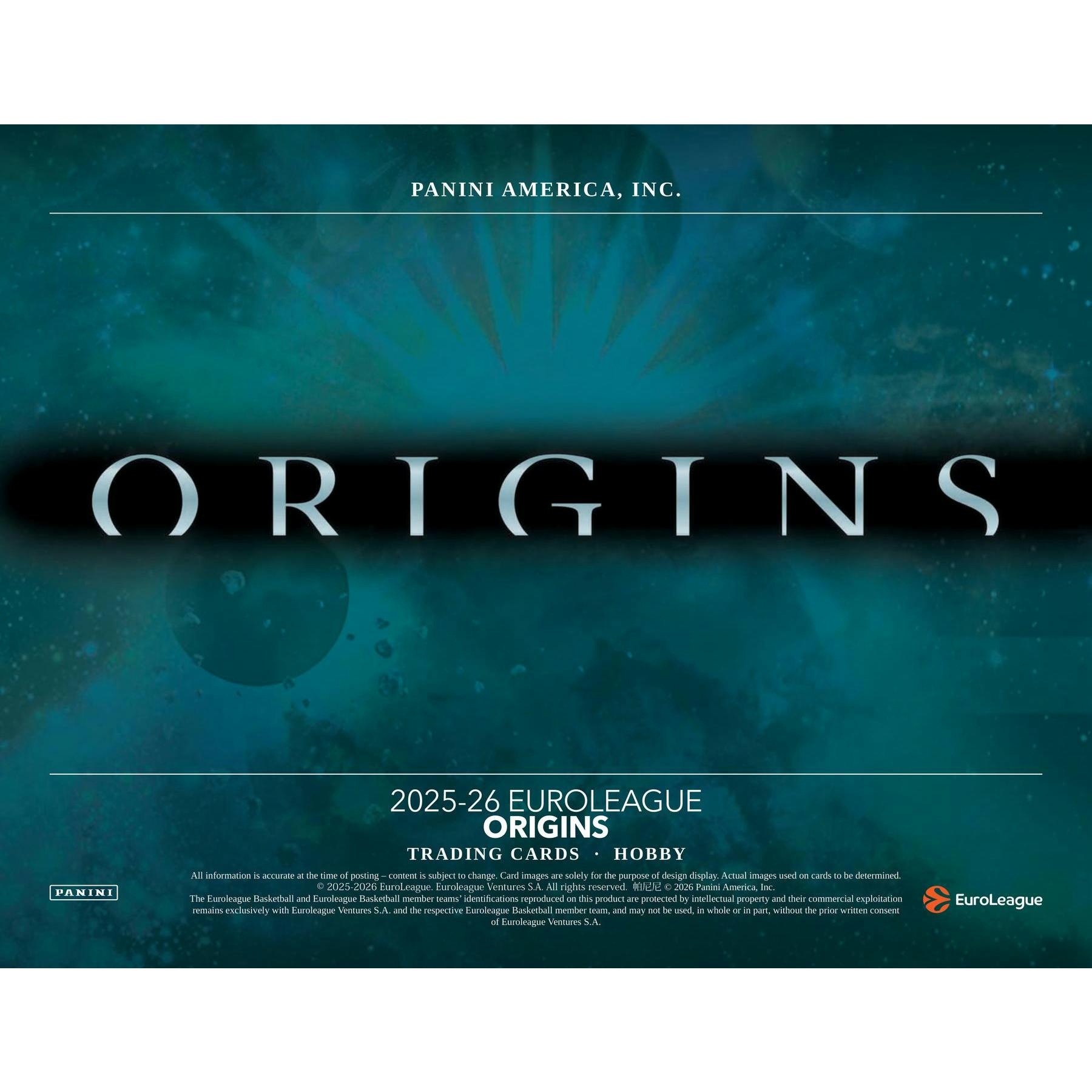 2025/26 Panini Origins EuroLeague Basketball Hobby 12-Box Case