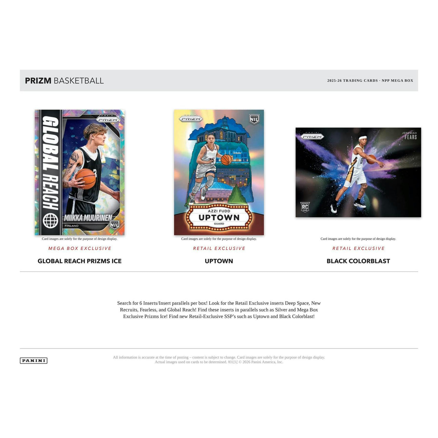 2025/26 Panini Prizm Basketball Mega Box (Red Ice Prizms!)