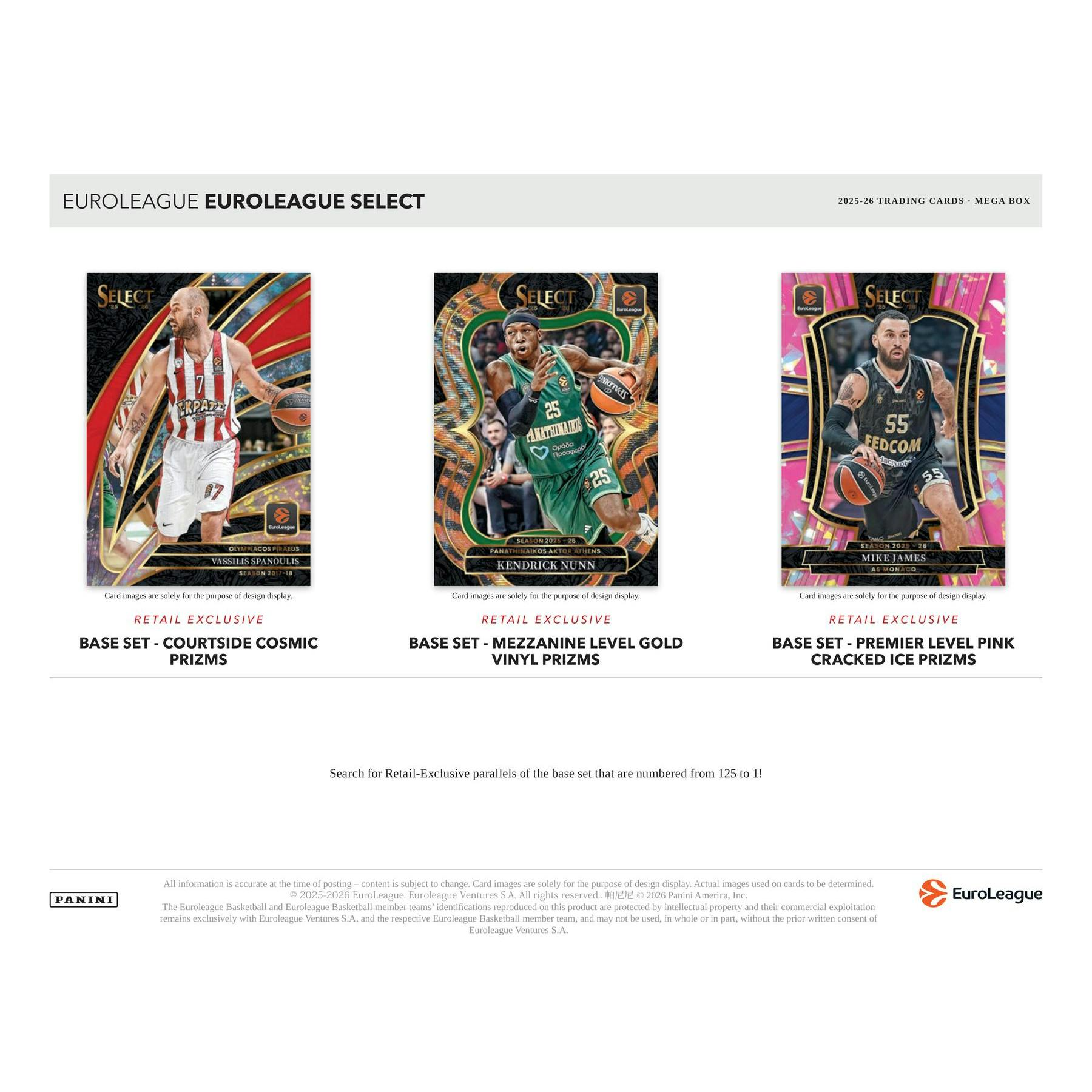 2025/26 Panini Select EuroLeague Basketball Mega Hobby Box
