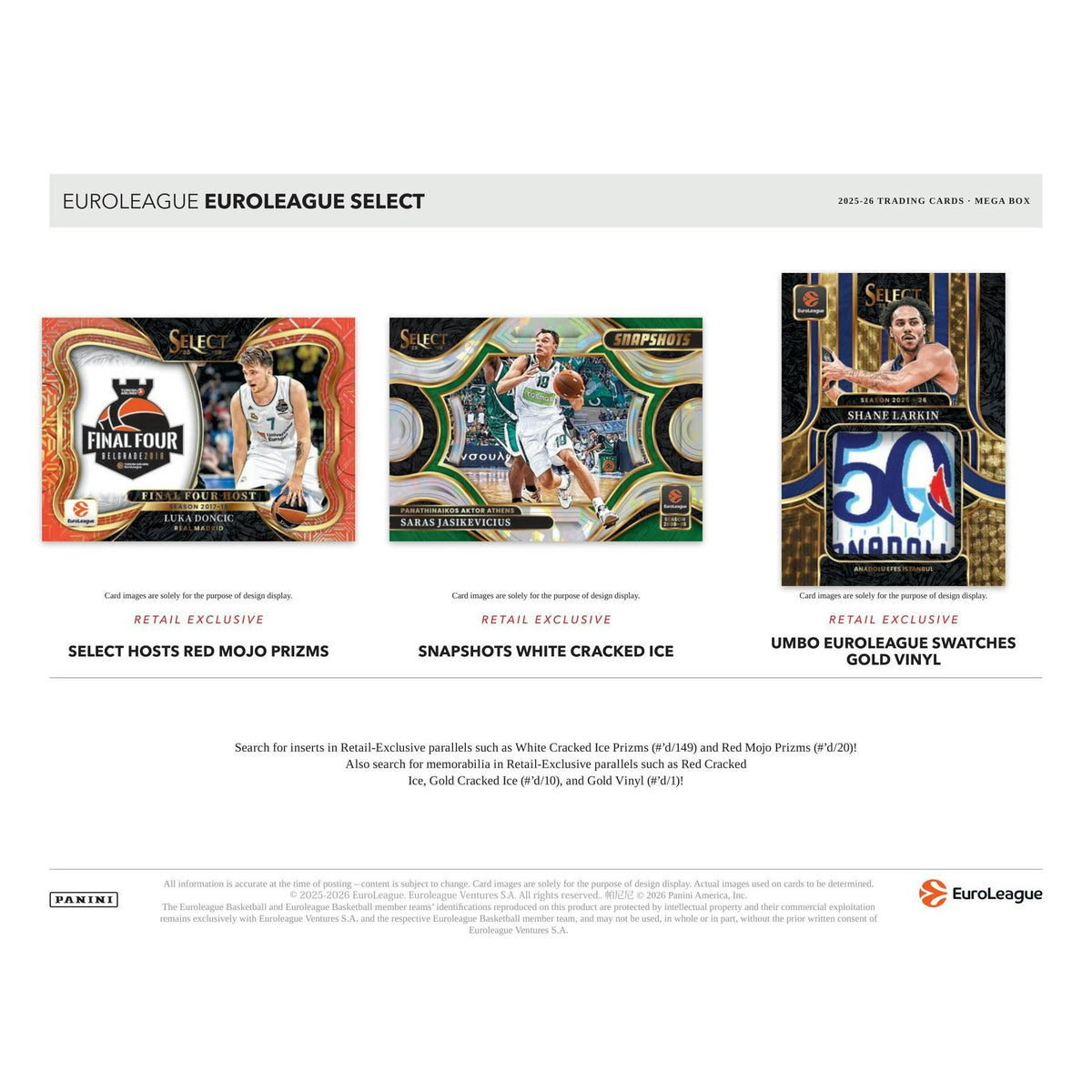 2025/26 Panini Select EuroLeague Basketball Mega Hobby Box