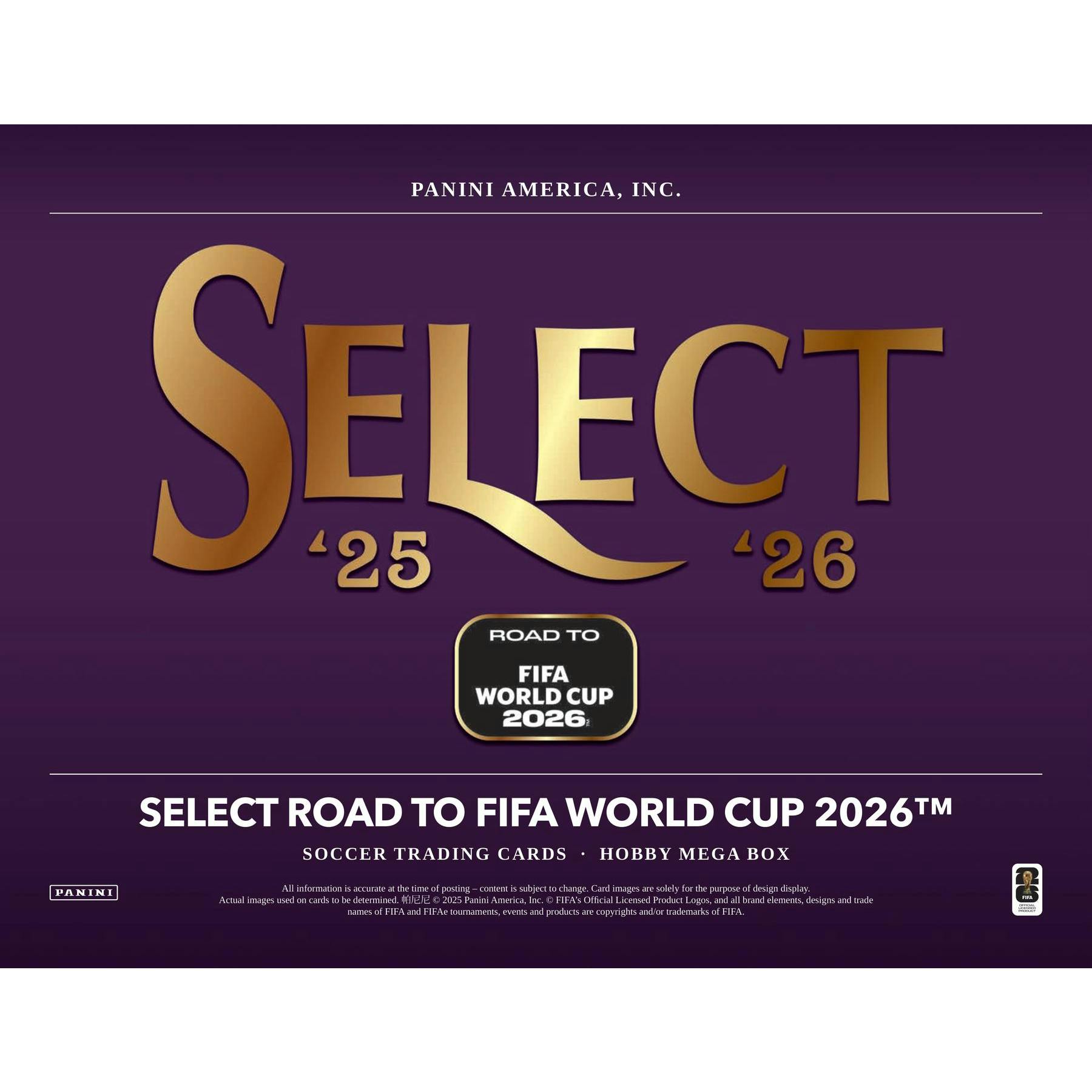 2025/26 Panini Select Road to FIFA World Cup Soccer Mega Hobby 20-Box Case