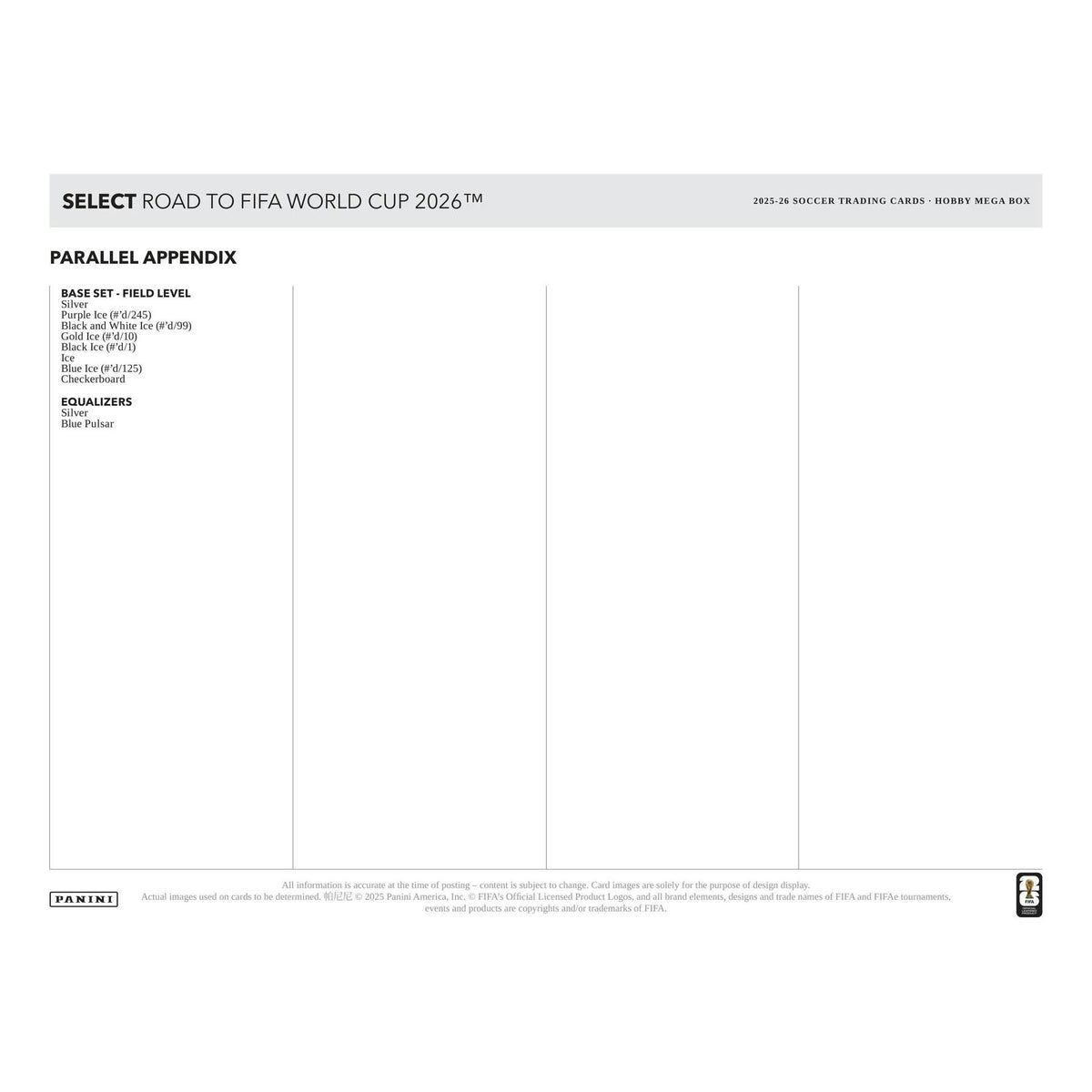 2025/26 Panini Select Road to FIFA World Cup Soccer Mega Hobby 20-Box Case