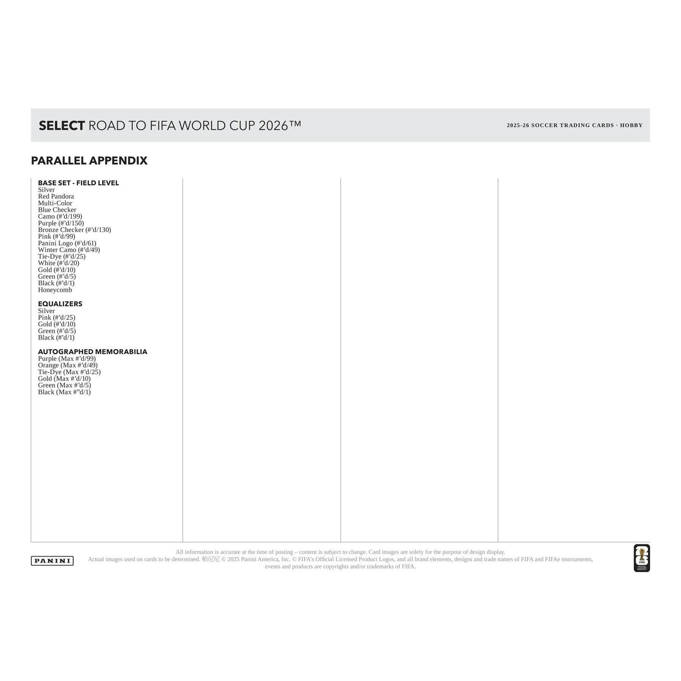 2025/26 Panini Select Road to FIFA World Cup Soccer Hobby Box