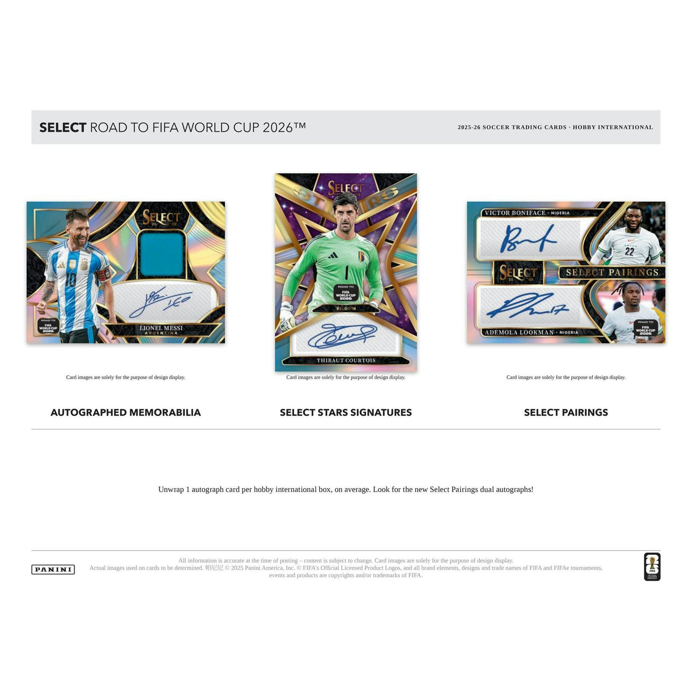 2025/26 Panini Select Road to FIFA World Cup Soccer Hobby International 12-Box Case