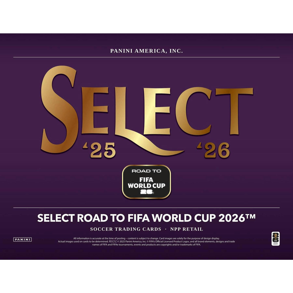 2025/26 Panini Select Road to FIFA World Cup Soccer Mega 20-Box Case