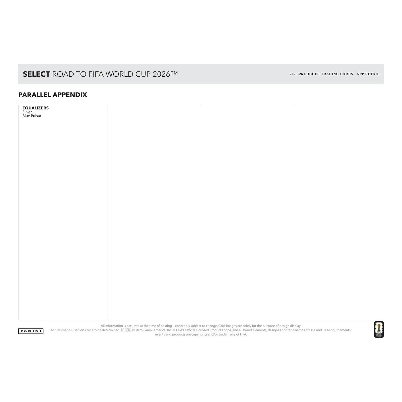 2025/26 Panini Select Road to FIFA World Cup Soccer Mega 20-Box Case