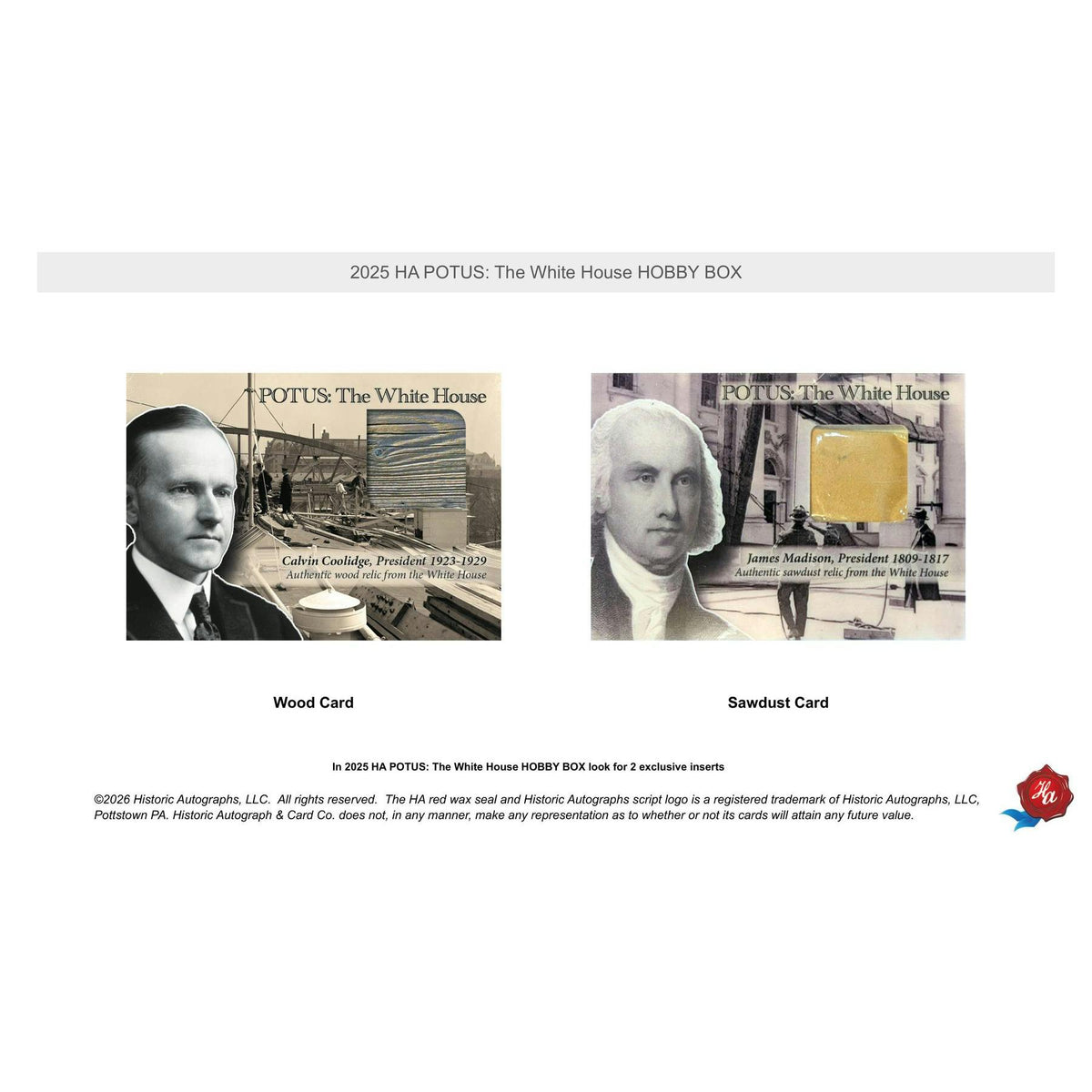 2025 Historic Autographs POTUS: The White House Hobby 20-Box Case