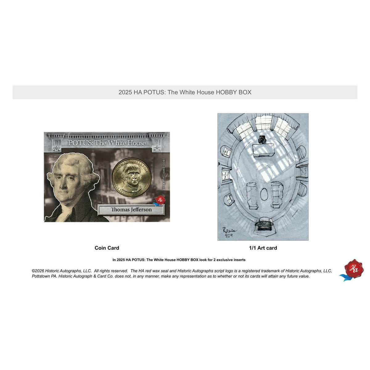 2025 Historic Autographs POTUS: The White House Hobby 20-Box Case