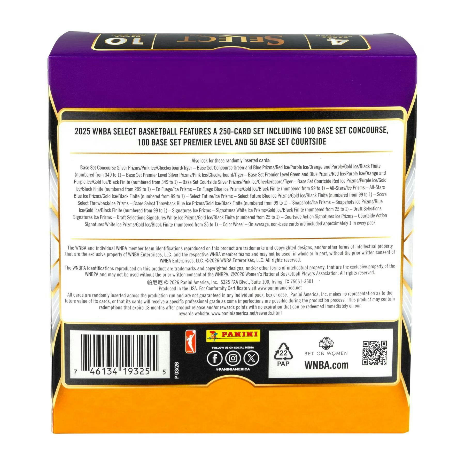 2025 Panini Select WNBA Basketball Mega 20-Box Case