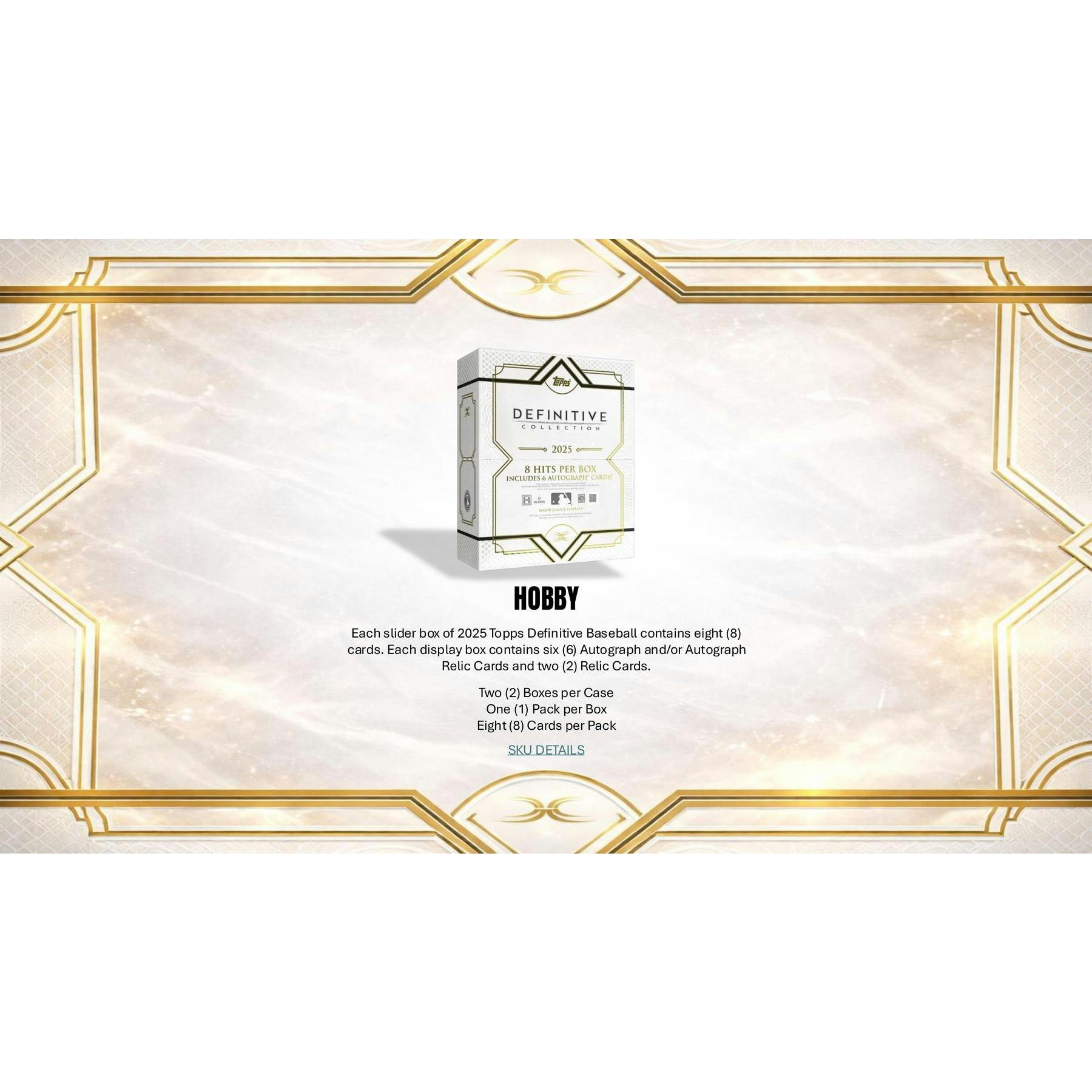 2025 Topps Definitive Collection Baseball Hobby 2-Box Case