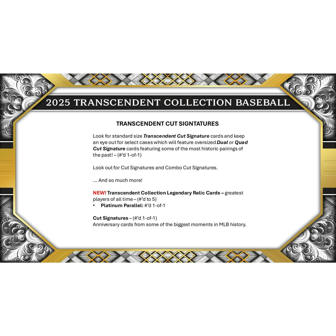 2025 Topps Transcendent Collection Baseball Hobby Case