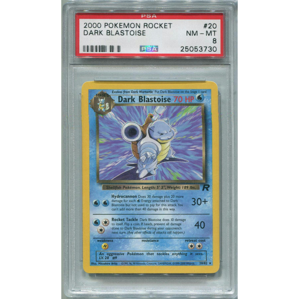 Pokemon Team Rocket Dark Blastoise 20/82 PSA 8
