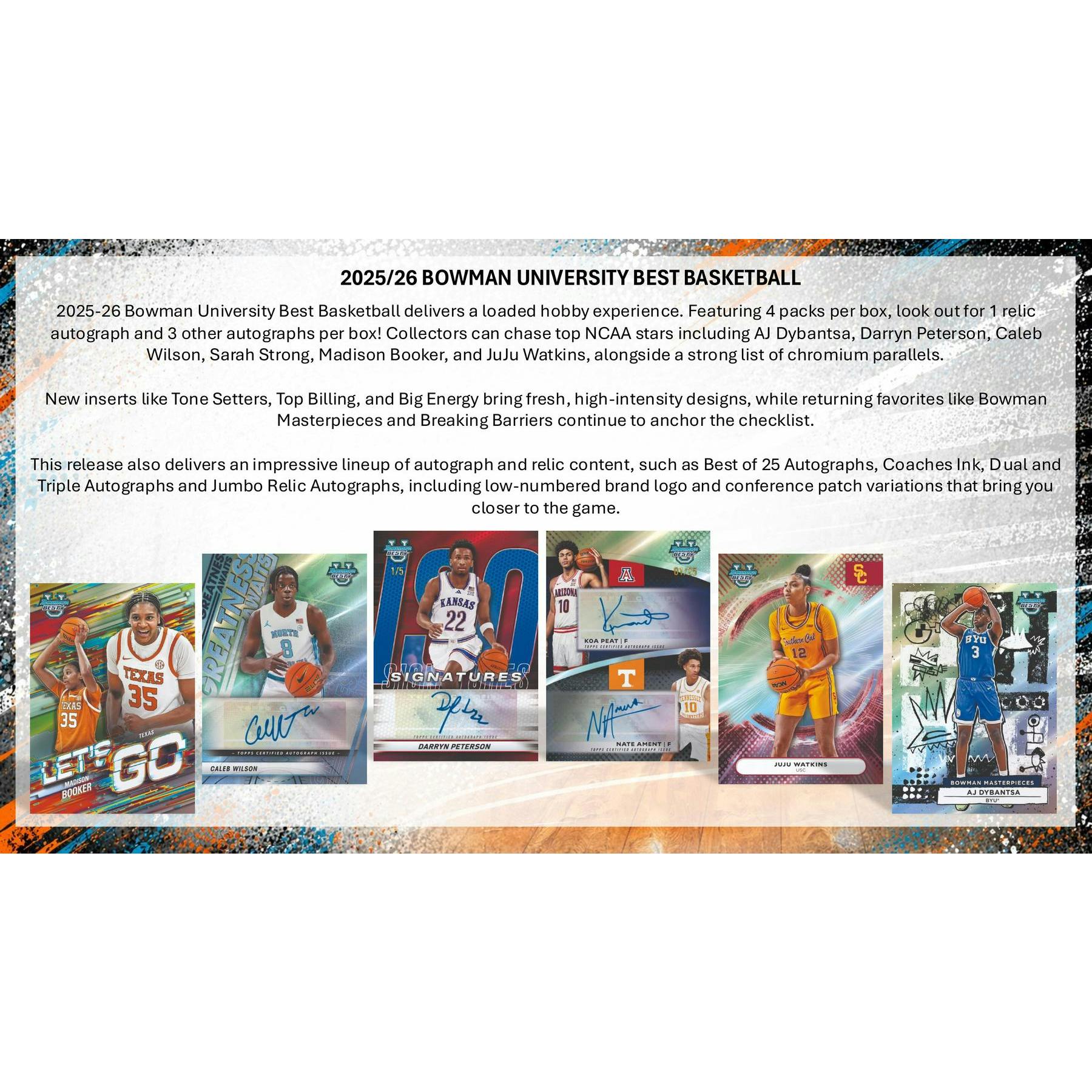 2025/26 Bowman University Best Basketball Hobby 12-Box Case