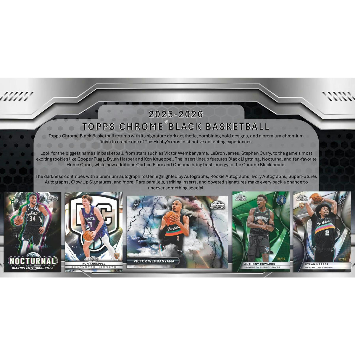2025/26 Topps Chrome Black Basketball Hobby Box