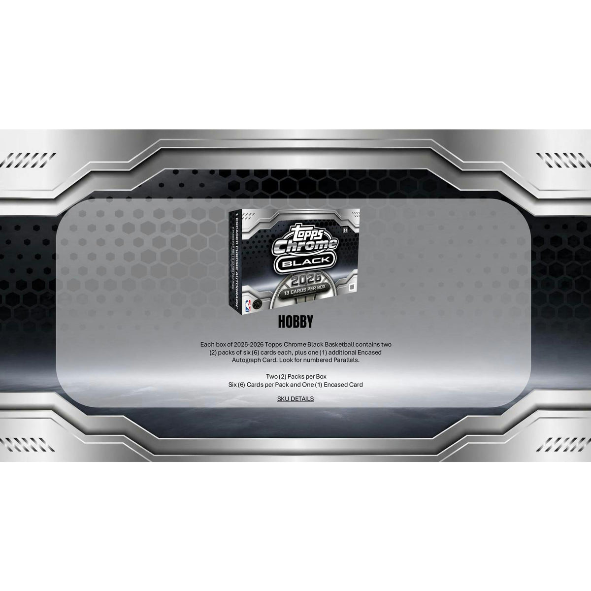 2025/26 Topps Chrome Black Basketball Hobby 8-Box Case