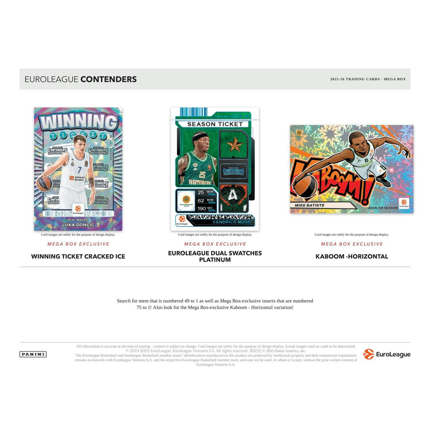 2025/26 Panini Contenders EuroLeague Basketball Mega Hobby 20-Box Case