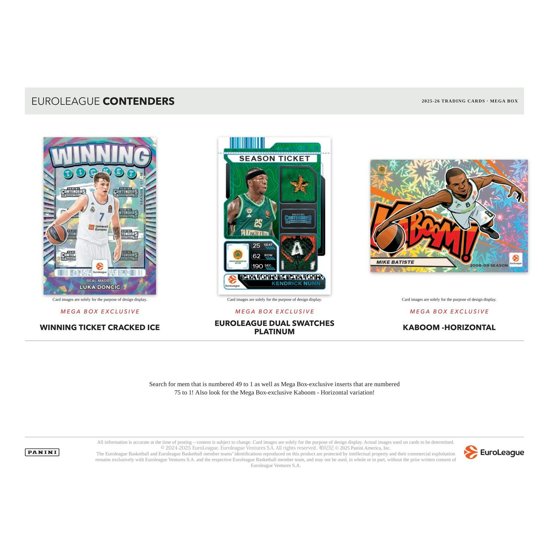2025/26 Panini Contenders EuroLeague Basketball Mega Hobby 20-Box Case
