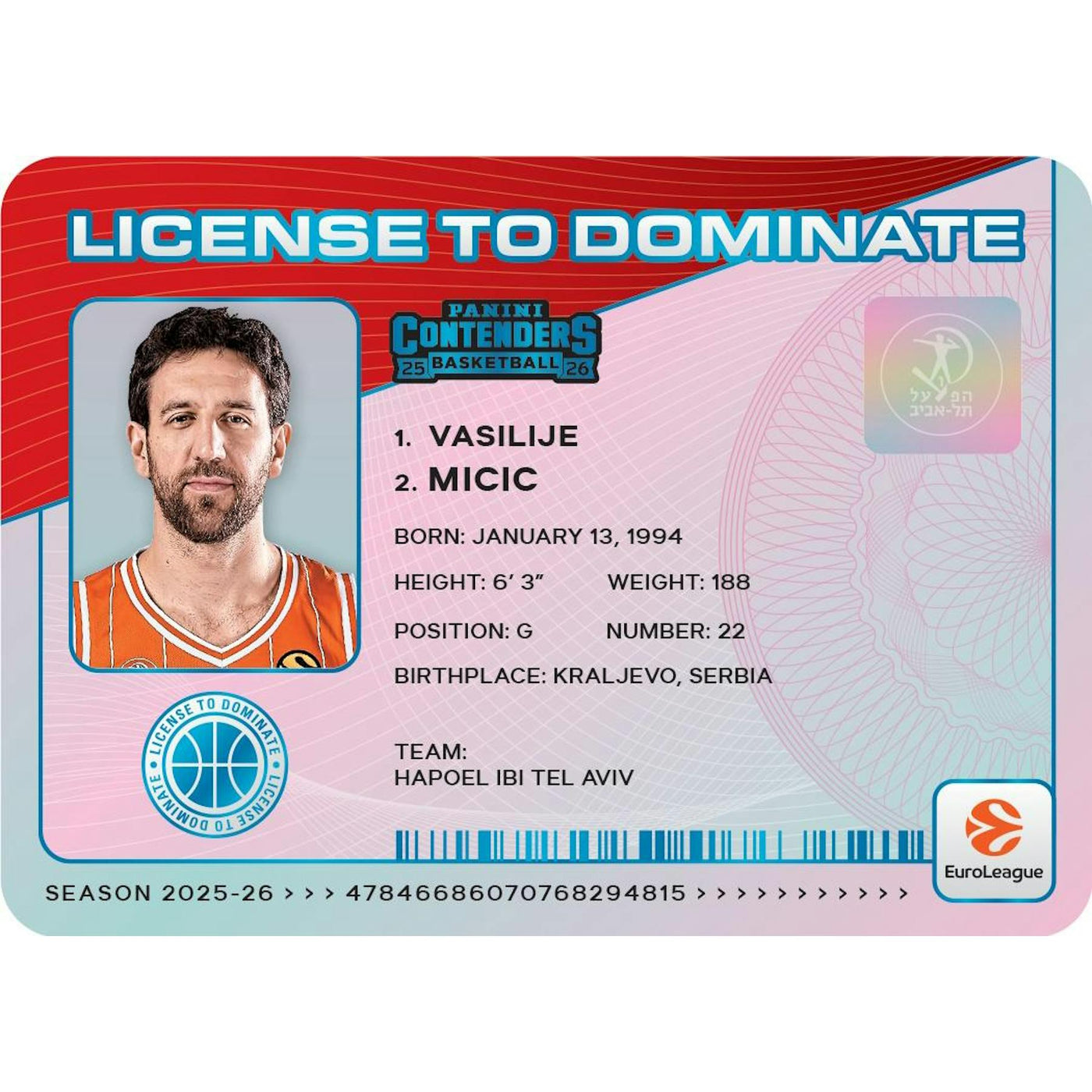 2025/26 Panini Contenders EuroLeague Basketball Hobby Box